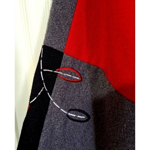 Coldwater Creek S Multicolor Colorblock Shacket Embroidered  Lined Long Sleeve - Picture 7 of 8